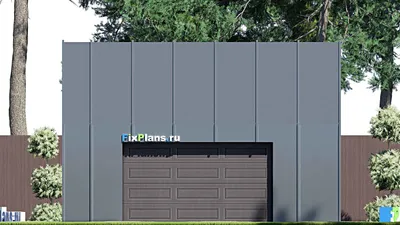 Проект гаража 8 на 8, площадью 50 м² на 2 машиноместа (F-21005) — фасад 4