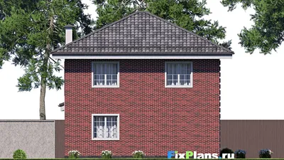 Проект двухэтажного дома 10 на 11, площадью 130 м² с 4 спальнями — фасад 6