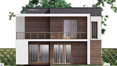 Проект двухэтажного дома 12 на 21, площадью 290 м² с 3 спальнями — фасад 5