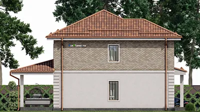 Проект двухэтажного дома 10 на 16, площадью 160 м² с террасой и 4 спальнями — фасад 4