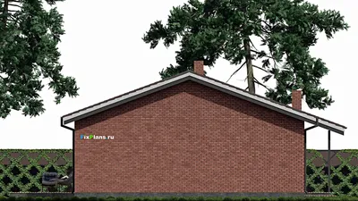 Проект одноэтажного дома 14 на 17, площадью 160 м² с террасой и 3 спальнями — фасад 6