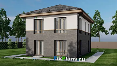 Проект двухэтажного дома 9 на 12, площадью 150 м² с 4 спальнями (F-7514) — фасад 2