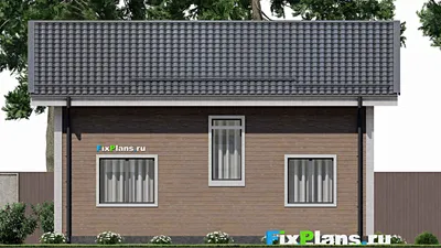 Проект дома с мансардой 8 на 10, площадью 130 м² с террасой и 4 спальнями (F-4877) — фасад 6