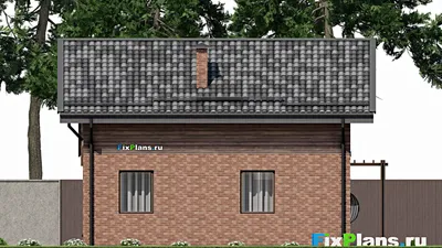 Проект дома с мансардой 11 на 13, площадью 160 м² с террасой и 3 спальнями — фасад 6