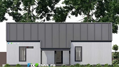 Проект дома с мансардой 9 на 15, площадью 100 м² с террасой и 2 спальнями — фасад 3
