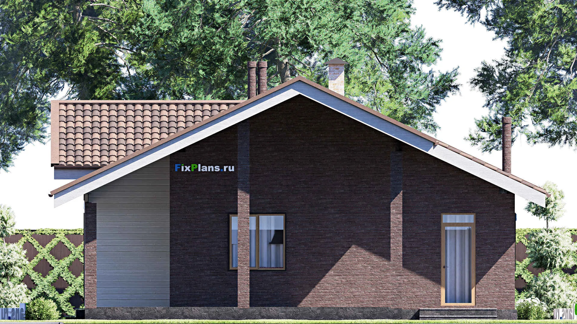 F-18854 - Проект одноэтажного дома 12 на 18, площадью 160 м² с террасой и 3 спальнями