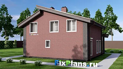 Проект бани 10 на 12, площадью 110 м² с комнатой отдыха, терассой, мансардой, санузлом и спальней — фасад 2