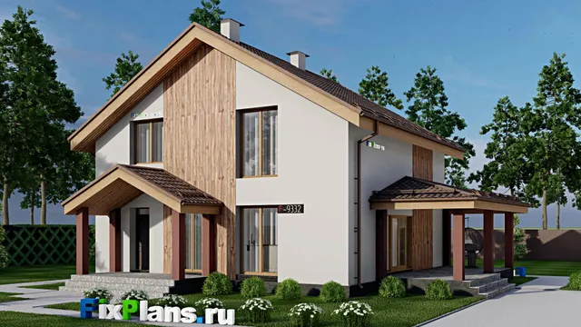 Проект дома с мансардой 13 на 15, площадью 200 м² с террасой и 3 спальнями