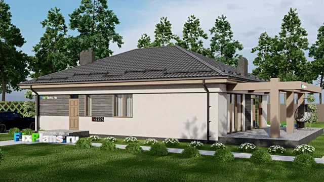 Проект одноэтажного дома 11 на 14, площадью 170 м² с террасой и 3 спальнями