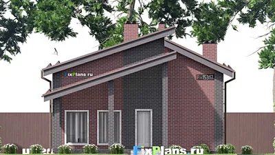 Проект бани 10 на 12, площадью 110 м² с комнатой отдыха, терассой, мансардой, санузлом и спальней — фасад 3