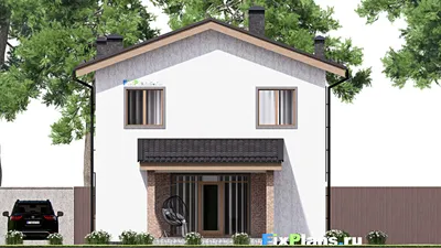 Проект двухэтажного дома 10 на 14, площадью 150 м² с террасой и 4 спальнями — фасад 6