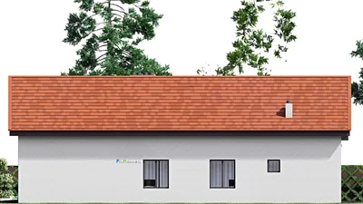Проект дома с мансардой 21 на 24, площадью 360 м² с 3 спальнями — фасад 5