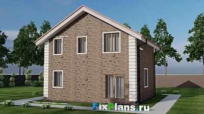 Проект дома с мансардой 9 на 9, площадью 120 м² с 3 спальнями — фасад 2