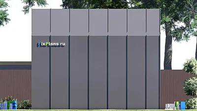 Проект гаража 5 на 8, площадью 40 м² на 1 машиноместо — фасад 5