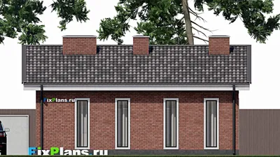 Проект бани 8 на 11, площадью 70 м² с комнатой отдыха, терассой и санузлом (F-1322) — фасад 4