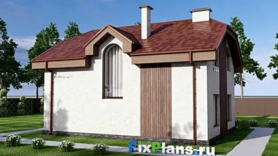 Проект дома с мансардой 11 на 14, площадью 150 м² с 5 спальнями — фасад 2