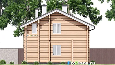 Проект дома с мансардой 10 на 14, площадью 170 м² с 5 спальнями — фасад 6