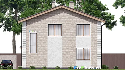 Проект двухэтажного дома 12 на 14, площадью 190 м² с 3 спальнями — фасад 6