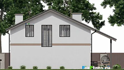 Проект дома с мансардой 12 на 14, площадью 240 м² с баней и 4 спальнями — фасад 6
