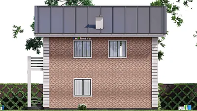 Проект двухэтажного дома 9 на 12, площадью 150 м² с балконом и 2 спальнями — фасад 5