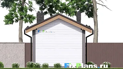 Проект бани 5 на 8, площадью 30 м² с терассой — фасад 6