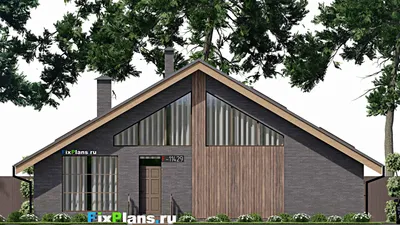 Проект бани 13 на 15, площадью 140 м² с терассой и санузлом — фасад 3