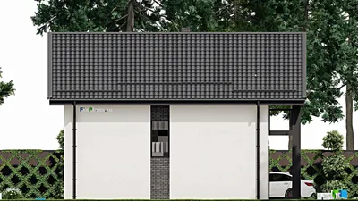 Проект дома с мансардой 10 на 12, площадью 160 м² с террасой, балконом и 4 спальнями — фасад 4