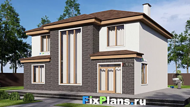 Проект двухэтажного дома 13 на 17, площадью 260 м² с террасой и 6 спальнями