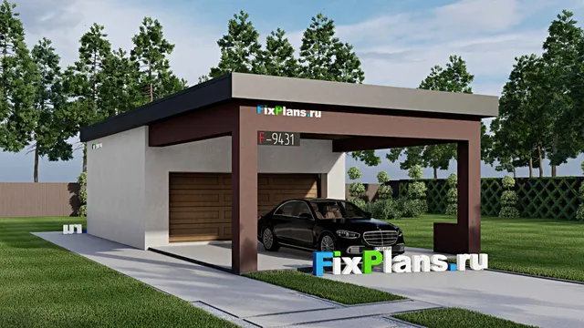Проект гаража из газобетона 7 на 15, площадью 90 м² на 2 машиноместа