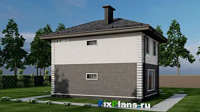 Проект двухэтажного дома 8 на 11, площадью 110 м² с балконом и 4 спальнями (F-8027) — фасад 2
