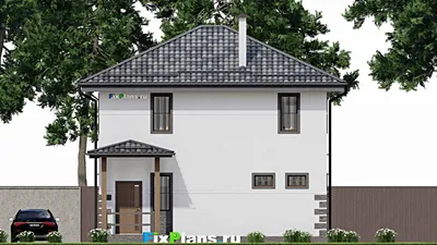 Проект двухэтажного дома 10 на 11, площадью 120 м² с 3 спальнями — фасад 6