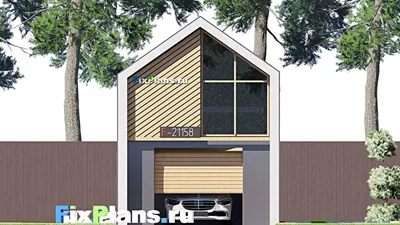 Проект гаража 5 на 8, площадью 40 м² на 1 машиноместо — фасад 3