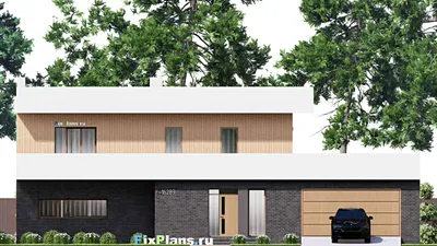 Проект двухэтажного дома 16 на 21, площадью 450 м² с 4 спальнями — фасад 3