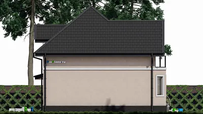 Проект дома с мансардой 11 на 15, площадью 160 м² с балконом, гаражом на 1 машину и 4 спальнями — фасад 6