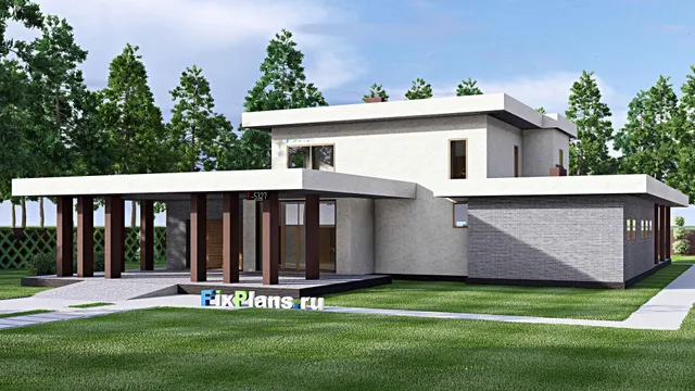 Проект двухэтажного дома 22 на 33, площадью 360 м² с террасой, баней, гаражом на 2 машины и 3 спальнями