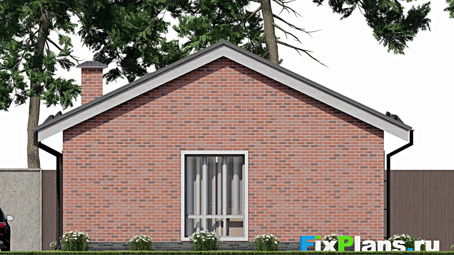 F-10403 - Проект одноэтажного дома 10 на 14, площадью 80 м² с 3 спальнями