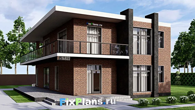 Проект двухэтажного дома 13 на 19, площадью 400 м² с террасой, балконом и 5 спальнями