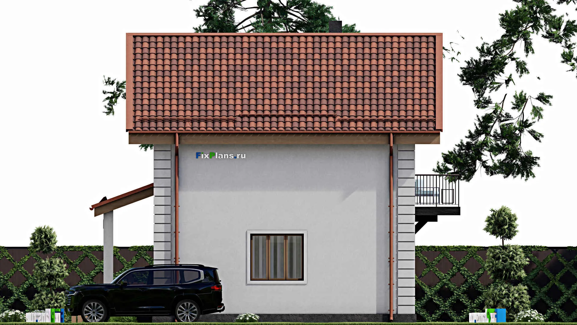 F-11717 - Проект дома с мансардой 9 на 10, площадью 250 м² с балконом и 3 спальнями