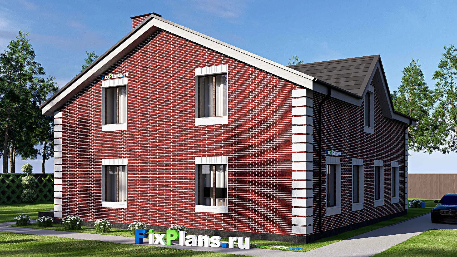 F-17801 - Проект дома с мансардой 14 на 17, площадью 310 м² с 4 спальнями