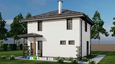 Проект двухэтажного дома 10 на 11, площадью 120 м² с 3 спальнями — фасад 2