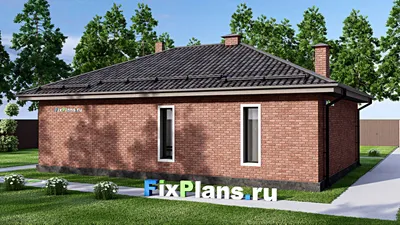 Проект бани 9 на 13, площадью 90 м² с комнатой отдыха, терассой и санузлом — фасад 2