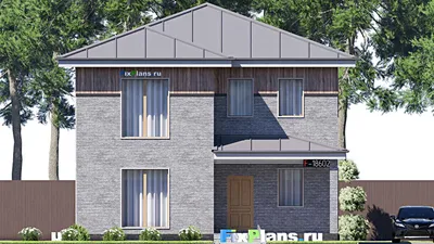 Проект двухэтажного дома 10 на 13, площадью 170 м² с 3 спальнями — фасад 3