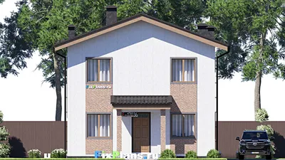 Проект двухэтажного дома 10 на 14, площадью 150 м² с террасой и 4 спальнями — фасад 3