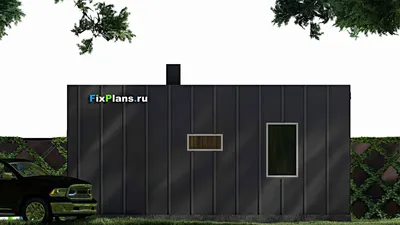 Проект бани 8 на 12, площадью 80 м² с терассой, санузлом и спальней — фасад 5