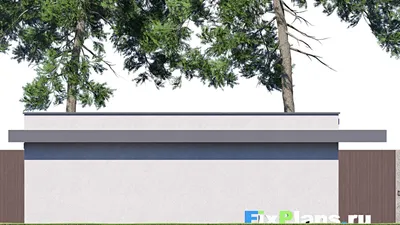 Проект гаража 10 на 13, площадью 60 м² на 2 машиноместа — фасад 6