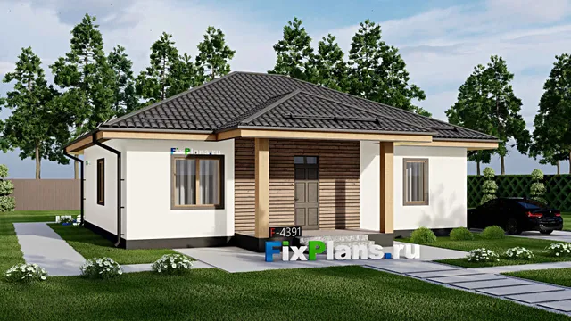 Проект одноэтажного дома 11 на 13, площадью 110 м² с 3 спальнями