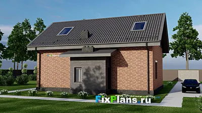 Проект дома с мансардой 12 на 13, площадью 200 м² с 6 спальнями — фасад 2