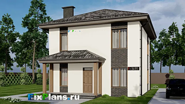 Проект двухэтажного дома 9 на 10, площадью 160 м² с террасой и 4 спальнями
