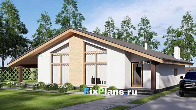 Проект одноэтажного дома 13 на 16, площадью 170 м² с террасой и 3 спальнями