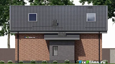 Проект дома с мансардой 12 на 13, площадью 200 м² с 6 спальнями — фасад 6